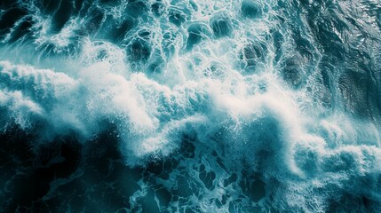 View of ocean waves from above.