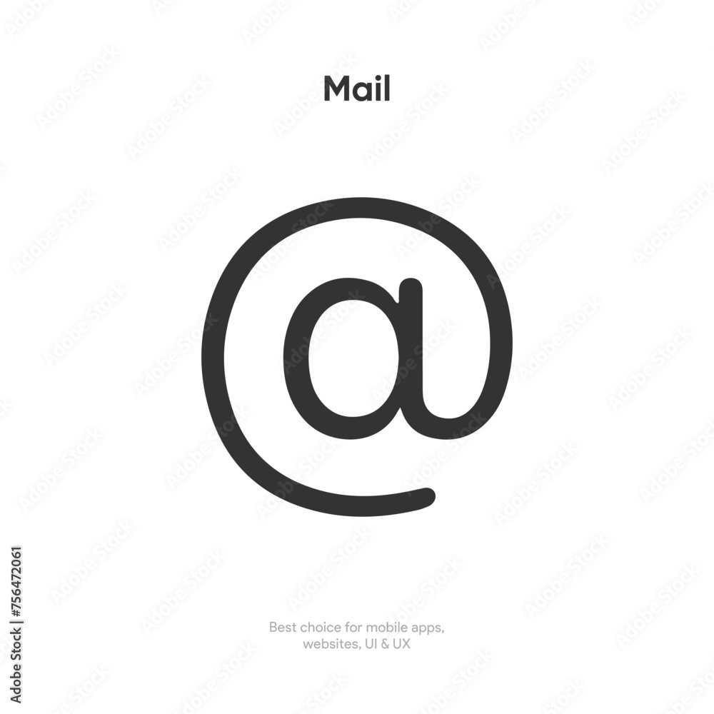 Aufkleber Flat mail envelope icon. Email message symbol on white isolated background. Mailbox e-mail business icon