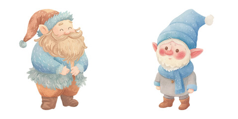 cute dwarf watercolour vector illustration