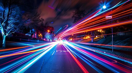 Obraz premium Light Painting: Try light painting techniques to add dynamic and colorful light trails to your photos