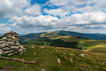 Fototapeta na wymiar Berautiful scenery of Valcan mountains in Romania