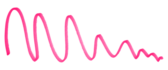 Pink stroke brush isolated on transparent background.