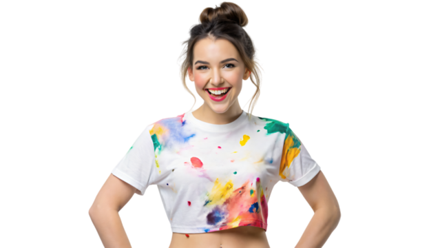 Smiling woman holds a fan of money, surrounded by adorable children and a cute toddler, all enjoying the moment