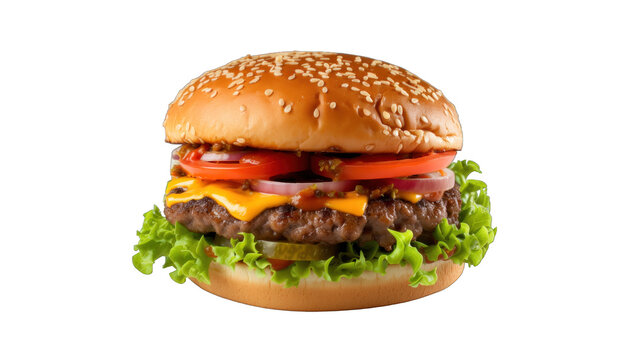 Burger and sandwich. Tasty and well-assembled burger.