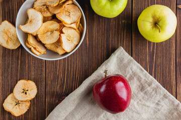 Dried sliced apples in a white bowl