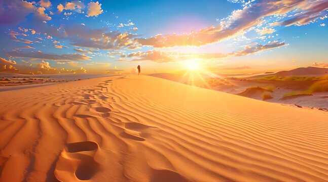 Beautiful landscape in desert with blue sky