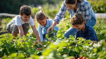 Agri-tourism farm visits, animated families enjoying hayrides and picking fruits