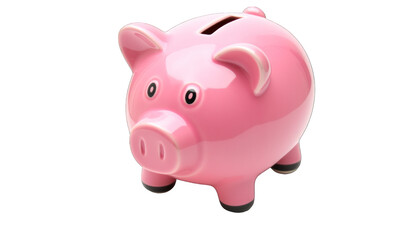 Pink piggy bank. Porcelain piggy bank. Pink piggy. Pink bank isolated.