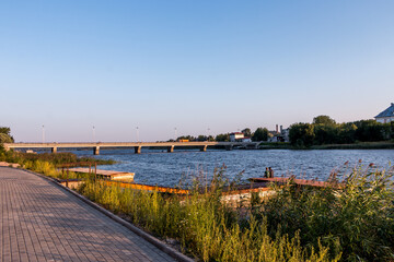Fototapeta na wymiar Embankment in the city of Sortavala. Republic of Karelia Russia