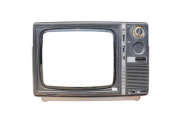 Retro old television isolated on white background. PNG