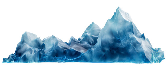 Mountain range covered in ice and snow, Cut out