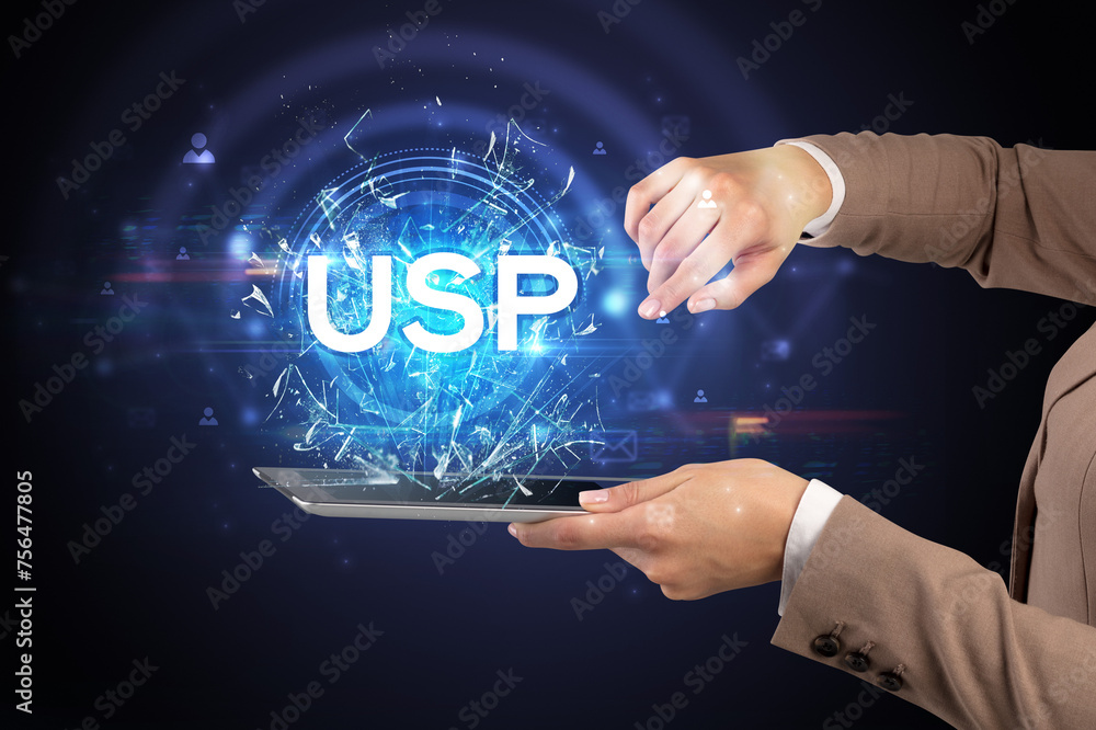 Poster close-up of a touchscreen with abbreviation.