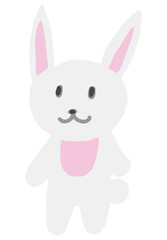 white rabbit cartoon character at easter festival