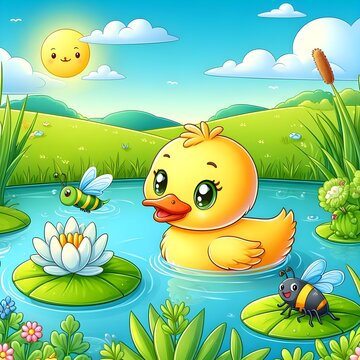 illustration of a little duck