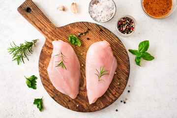 Raw chicken breast fillet