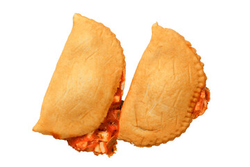 Pizza pocket snacks isolated on white