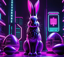 Easter, holiday image in the year of the rabbit. AI generated