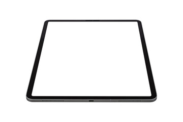 Tablet pc computer with blank screen isolated on white background.	
