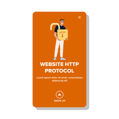 certificate website http protocol vector. browser domain, safe technology, access secure certificate website http protocol web flat cartoon illustration