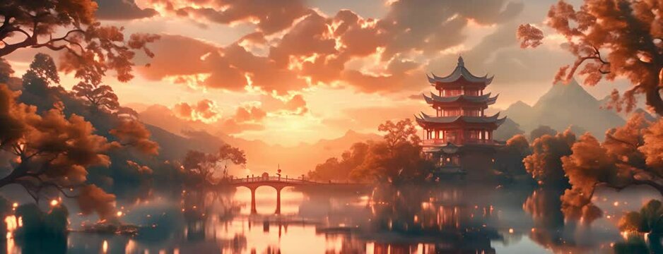 Chinese Style Background,generative ai