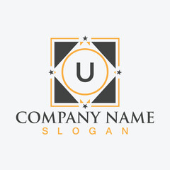 Letter U Creative Logo Design Template with Modern Letter Design