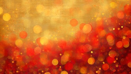 gold red and orange background with faint distressed vintage texture and grunge old faded golden yellow paper illustration with orange blobs in bokeh effect