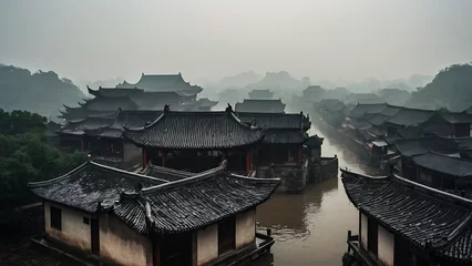Zelfklevend Fotobehang Peking An ancient town in China 