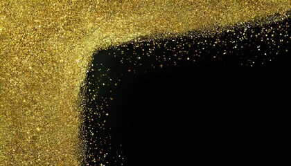 luxury gold glitter golden sparkle confetti shiny glittering dust corner frame border background