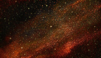 black dark orange red brown shiny glitter abstract background with space twinkling glow stars effect like outer space night sky universe rusty rough surface grain - obrazy, fototapety, plakaty