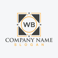 Creative letter WB monogram for business logo design template