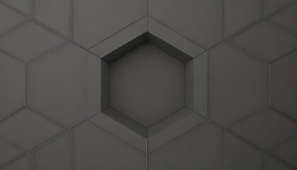 hexagonal dark grey black background texture 3d illustration 3d rendering
