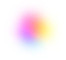 Blur gradient circle transparent background. Holographic isolated  blurred circles yellow color dots. Abstract design elements