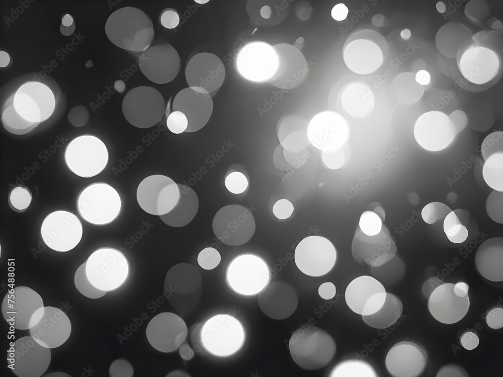Poster abstract background of beautiful bokeh with black and white color