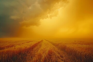 After the violent storm, the sky transformed into a breathtaking canvas of yellow, with shades...