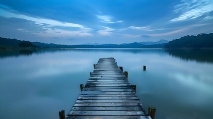 Serene Lake at Dusk, Tranquil Nature Landscape