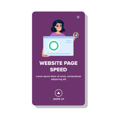 optimize website page speed vector. isometric site, load analytics, web performance optimize website page speed web flat cartoon illustration