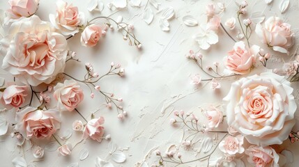 beauty white flower frame background