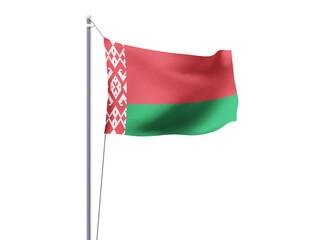 Belarus national flag waving isolated on white background.