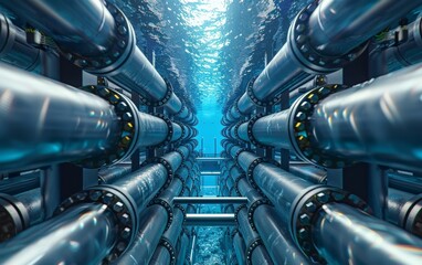 An innovative desalination plant providing clean energy and water to the underwater community.