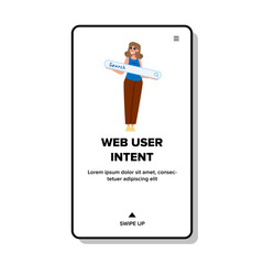 search web user intent vector. ai purchase, engine flat, site agency search web user intent web flat cartoon illustration