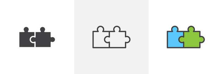 Puzzle Isolated Line Icon Style Design. Simple Vector Illustration