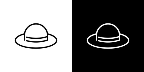 シンプルな麦わら帽子アイコン