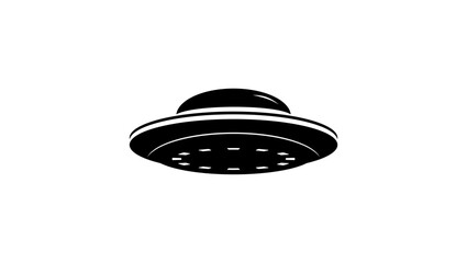 UFO emblem, black isolated silhouette