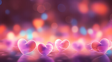 Valentine's Day background with hearts, heart background bokeh