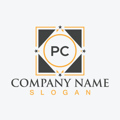 Letter PC initial logo or monogram design