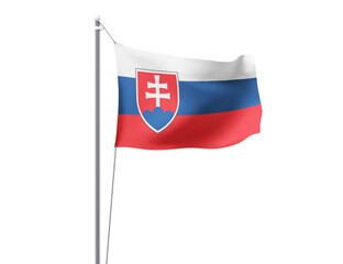 Slovakia national flag waving isolated on white background.