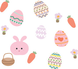 Easter decorations with handmade Easter bunnies
