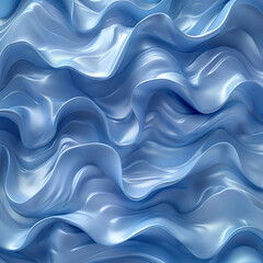Obraz premium Three dimensional render of blue wavy pattern, ai technology