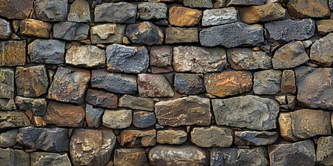 Obraz premium texture of stone walls. rectangular stones of various sizes and colors gray wall, old stone gray wall, banner