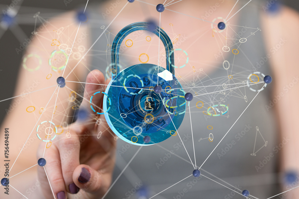 Poster certified guarantee approval or secure access system concept,